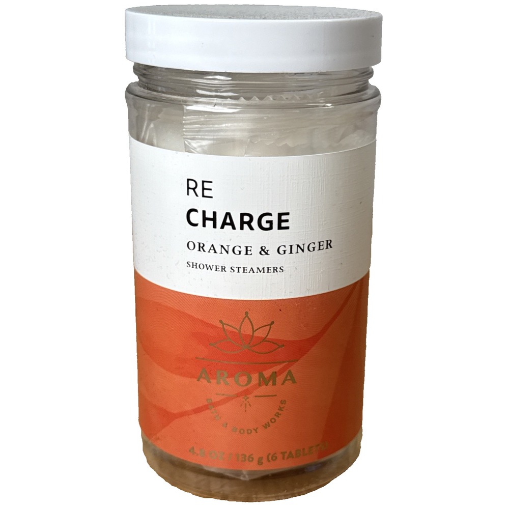 Bath & Body Works Aroma Orange & Ginger Re Charge Shower Steamers 4.8 oz‎ 6 CT